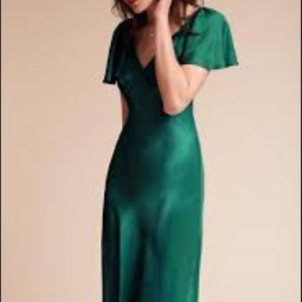 BHLDN Giselle Dress in Emerald Sea Color